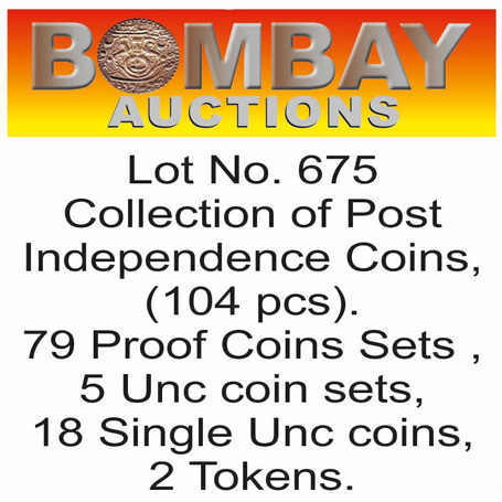 Collection of Post Independence Coins, (104 pcs). 79 Proof Coins Sets , 5 Unc coin sets, 1