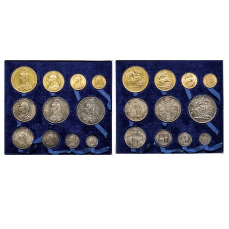 Great Britain, Gold & Silver (4 Gold, 7 Silver, 11 coins), Victoria Jubilee Head Currency 
