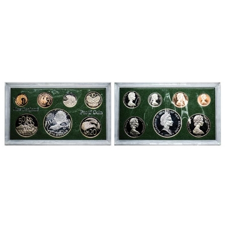 New Zealand, Proof Set, (7 Coins set), 1980. Proof with original acrylic box & packaging. 
