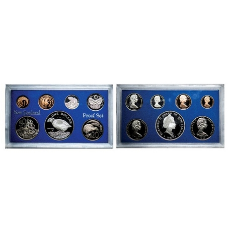 New Zealand, Proof Set, (7 Coins set), 1982. Proof with original acrylic box & packaging. 