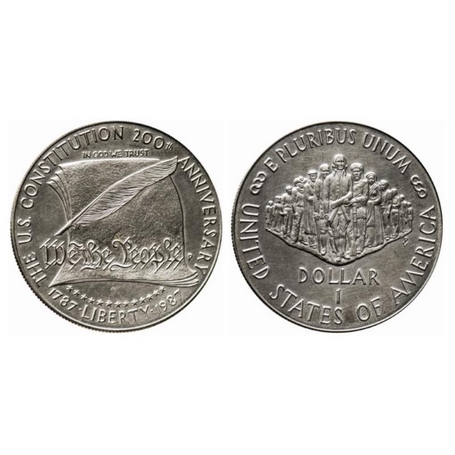 USA, Silver Dollar Proof (0.900 silver), 26.73gm, 1987, 200th Anniversary of the Constitut