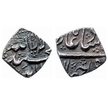 Shah Jahan I, Silver Square 1/8 Rupee, 1.24gm, Mintless type, Kalima on obverse. LM Type 2