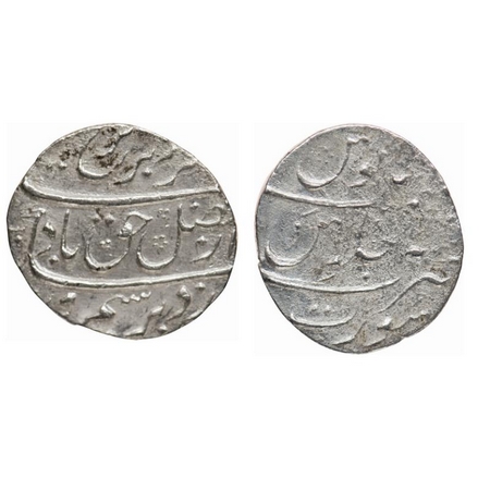 Farrukhsiyar, Silver Rupee, 11.14gm, Surat Mint. KM 377.59. broad flan, Very Fine, Scarce.