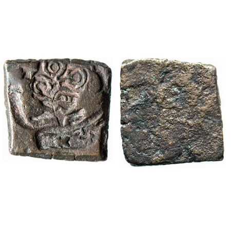 Punch Marked, Eran-Vidisha Region, Copper Karshapana, 3.64gm, Obv: Punches of horse, eleph