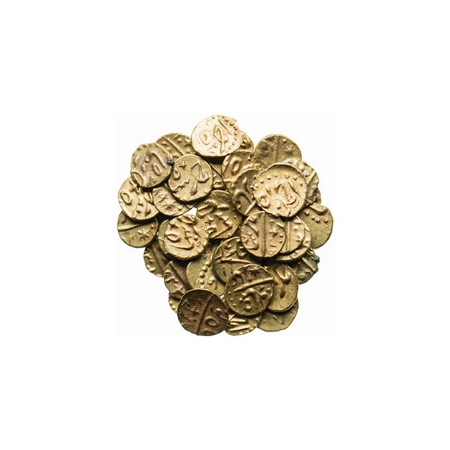 Muhammad Shah, Ahmad Shah, Alamgir II, Shah gohar (Shah Alam II), Gold Fanams, 0.32gm each