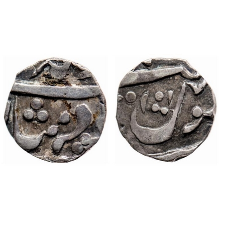 Maratha Confederacy, Silver 1/2 Rupee, 4.71gm, Azamnagar Gokak (Panhala) Mint, in the name