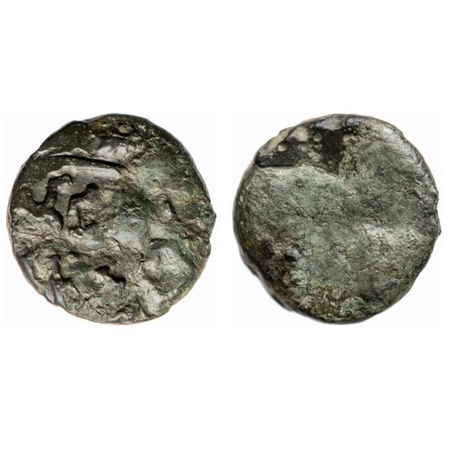 Ancient City State, Mahishmati, Malwa region, 2nd B.C. , Copper, 0.94 gm, Obv: Partial Bra