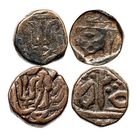 Maratha Confederacy, Copper Paisa (2 Coins), Srinagar Mint, in the name of Shah Alam II. M