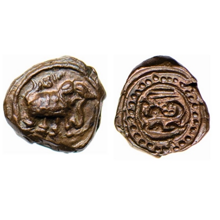 Mysore, Copper 1/4 Paisa, 2.70gm, Tipu Sultan, Faiz Hisar Mint, AM 1215 retro date on Elep