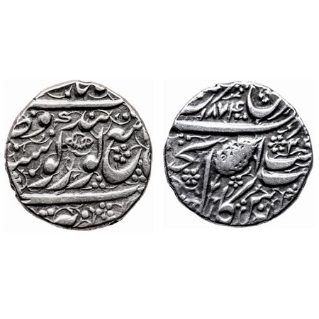 Sikh Empire, Silver Rupee, 11.02gm, Ranjit Singh, Amritsar Mint, Nanak Shahi Couplet, leaf