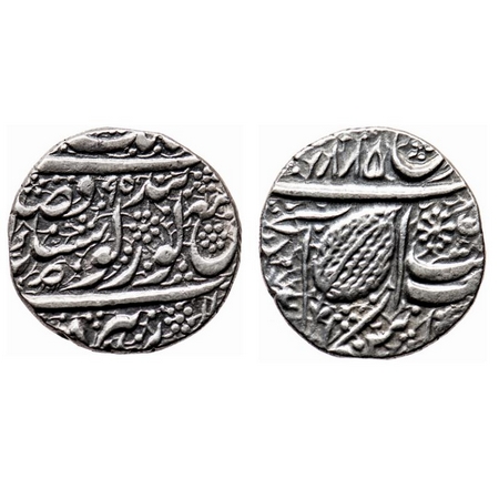 Sikh Empire, Silver Rupee, 11.10gm, Ranjit Singh, Amritsar Mint, Nanak Shahi Couplet, leaf