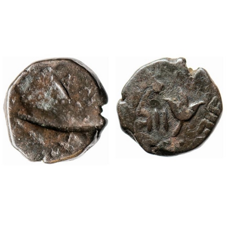 Baroda, Copper Paisa, 9.74gm, Sayaji Rao II, Baroda Mint, nagari 'Saa' besides a Tulip flo