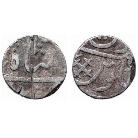 Broach, Silver Rupee, 11.32gm, Imtaya ud Daula, in the name of Shah Alam II, cross as mint