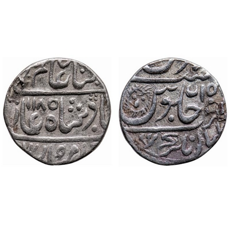 Indore, Silver Rupee, 11.14gm, Ahalya Bai , Malharnagar Mint, AH 1185/15 RY, in the name o
