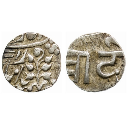Kishangarh, Silver 1/2 Rupee, 5.53gm, Anonymous Issue, 'Chandi' in nagari on reverse. KM Y