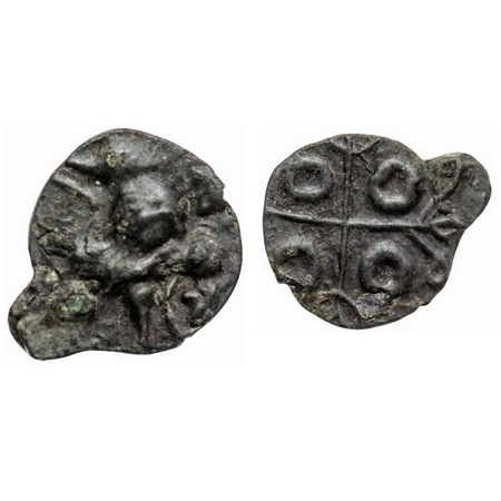 Pre-Satavahanas, Uninscribed, Nasik Region, Cast Potin Unit, 1.35gm, Obv: Elephant walking
