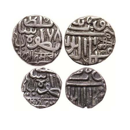 Kutch, Silver, (2 Coins), Tamachiji (AH 1064-1075/1654-1665 AD), in the name of Muzaffar S