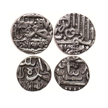 Kutch, Silver, (2 Coins), Raydhanji I (AH 1075-1109/1665-1698 AD), in the name of Muzaffar