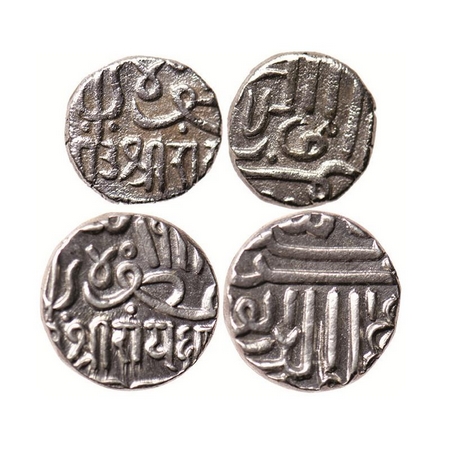 Kutch, Silver, (2 Coins), Raydhanji II (AH 1192-1201 & 1228/1778-1786 & 1813 AD), in the n