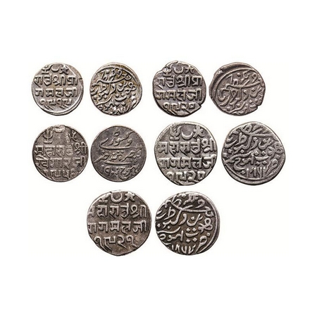 Kutch, Silver, (5 Coins), Pragmalji II, 1/2 Kori (3) in the name of Queen Victoria VS 1919