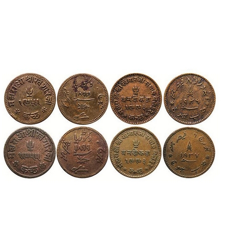 Kutch, Copper, 3 Dokda (4 Coins), Khengarji III, in the name of Victoria Queen, Edward VII