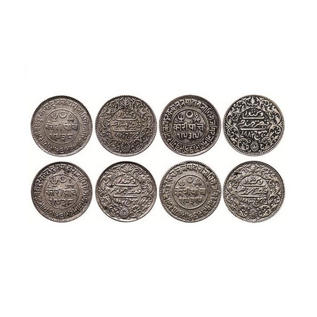 Kutch, Silver, 5 Kori (4 Coins), Khengarji III, , in the name of Victoria Empress, VS 1938
