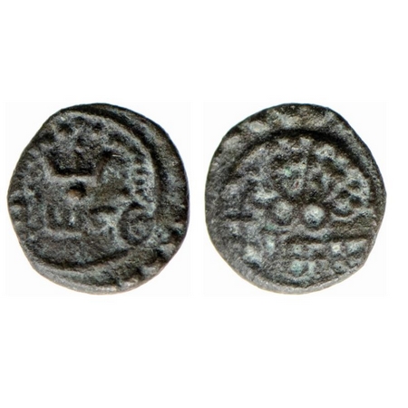 Travancore State, Copper Kasu, 0.52gm, Rani Parvathi Bai (ME 990-1004 / 1815-1829 AD), Obv