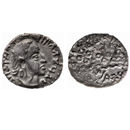 Satavahanas, Sri Yajna Satakarni, Silver Drachma, 1.99gm, Indo-Greek portrait type, Obv: B