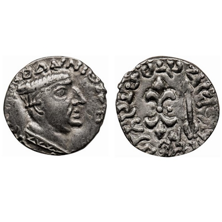 Kshaharata Family, Nahapana, Silver Drachms, 2.23gm, Obv: Bust of Nahapana facing to right