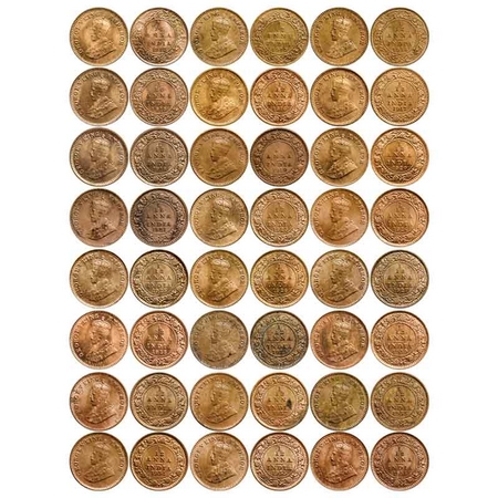 George V, Bronze 1/12 Anna (24 Coins), 1912, Calcutta Mint, No dot, 1913, Calcutta Mint, N