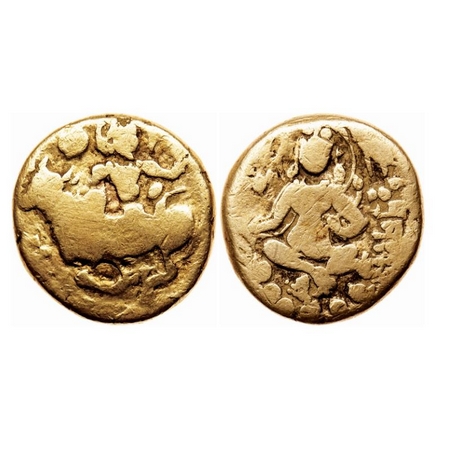 Post Gupta, Dynasties of Gauda, Mahasmanta Sasanka Deva, 606-619 AD, Base Gold Stater 8.67