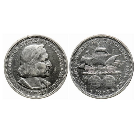 USA, Silver Columbian Half Dollar, 12.45gm, 1893, World's Columbian Exposition Chicago, Ob