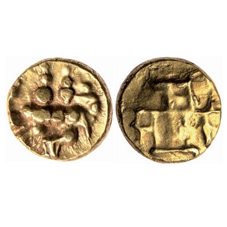 Keladi Nayakas of Ikkeri, Gold Fanam, 0.37gm, 6.00mm, Sadashiva Nayaka (1543-65-1570), Obv