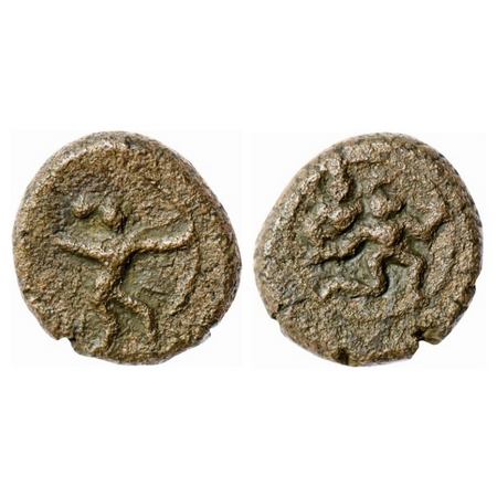Thanjavur Nayakas, Copper Kasu, 1.75gm, 11.80mm, Anonymous Issue, Obv: Rama standing facin