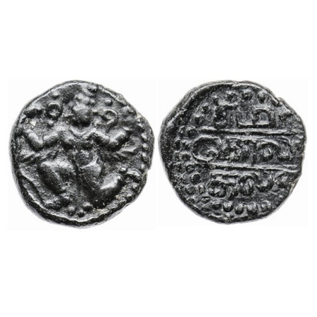 Banas of Madurai (c. 1450-1520 AD), Copper Kasu, 3.35gm, Obv: Garuda running to left holdi
