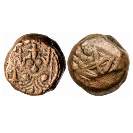 Kongu Cheras, attributed to Jayasimhand (17th Cent. AD), Copper Kasu, 3.50gm, Obv: Seated 