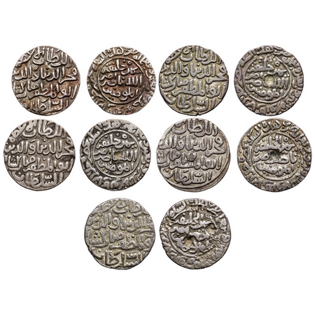 Bengal Sultanate, Silver Tanka (5 Coins), 10.82, 10.66, 10.85, 10.70, 10.52 gm, Fakhr Al-D