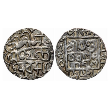 Bengal Sultanate, Silver Tanka, 10.74gm, Mahendra Deva (Saka 1340 / AH 820 / AD 1418), AH 