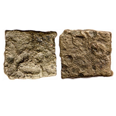 Pre Satavahana, Uninscribed type, Marathwada Area, Copper Unit,1.22gm, Obv: Female goddess