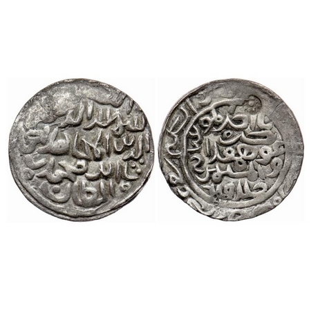 Bengal Sultanate, Silver Tanka, 10.48gm, Shams Al-Din Ahmad (AH 836-837 / AD 1432),. Obv: 