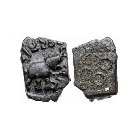 Satavahanas, Siri Sadavahana, Vidarbha Area, Copper Unit, 2.17gm, Obv: Elephant walking to