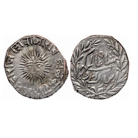 Indore, Silver Rupee, 11.15gm, Shivaji Rao, Indore Mint, in the name of Shah Alam II, VS 1