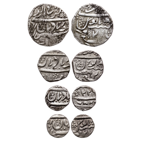 Jaisalmir, Silver Rupee, ½, ¼ & 1/8 Rupee (4 Coins), Ranjit Singh, in the name of Victoria
