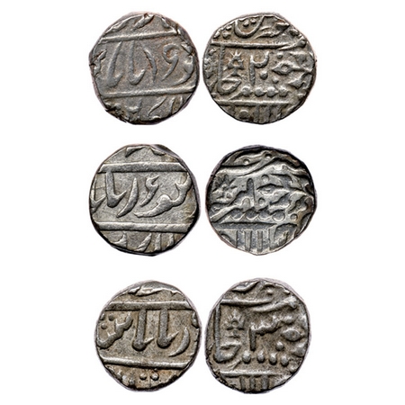 Jhalawar, Silver Rupee (3 coins), Madan Singh (c. 1947-1948 AD), Jhalawar Mint, Madan shah