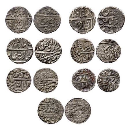 Jodhpur, Silver Rupee (7 coins), in the name of Shah Alam II, Queen Victoria and George VI