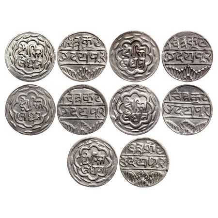 Mewar, Silver Rupee (5 coins), Rupee, British Protectorate, Swarup shahi Series, Udaipur M