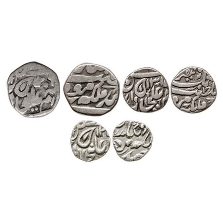 Tonk, Silver ½, ¼ , 1/8 Rupee (3 Coins), Muhammad Ibrahim Ali Khan (AH 1284-1349 / 1868-19