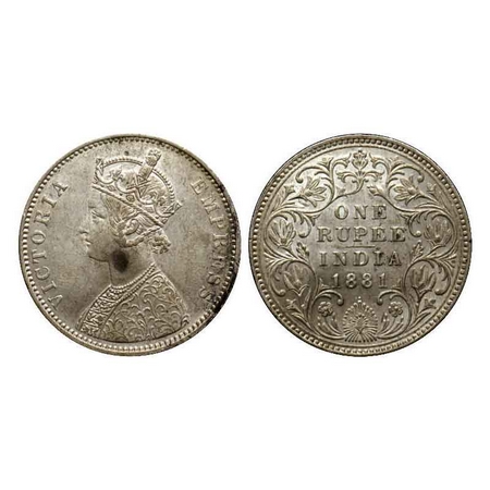 Victoria Empress, Silver Rupee, 1881, Bombay Mint, A3/II(iv) dot. GK 469. Very Fine+, Scar
