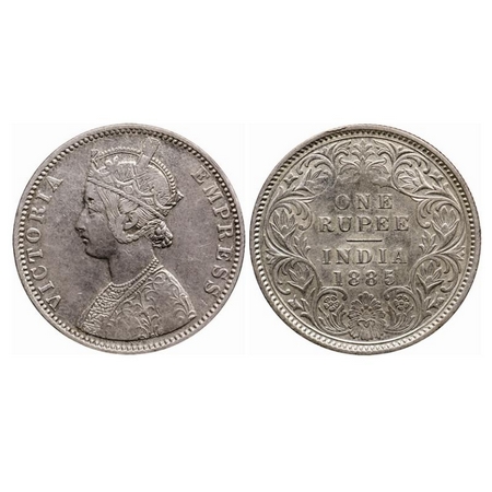Victoria Empress, Silver Rupee, 1885, Calcutta Mint, C2/I(i), 'C' incused, The Queens jabo