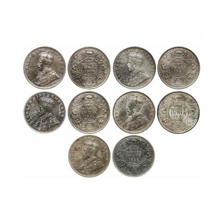 George V, Silver, Rupee (5 Coins), 1911, 1921(2), 1922(2), Bombay Mint. Gk 1022, 1043, 104